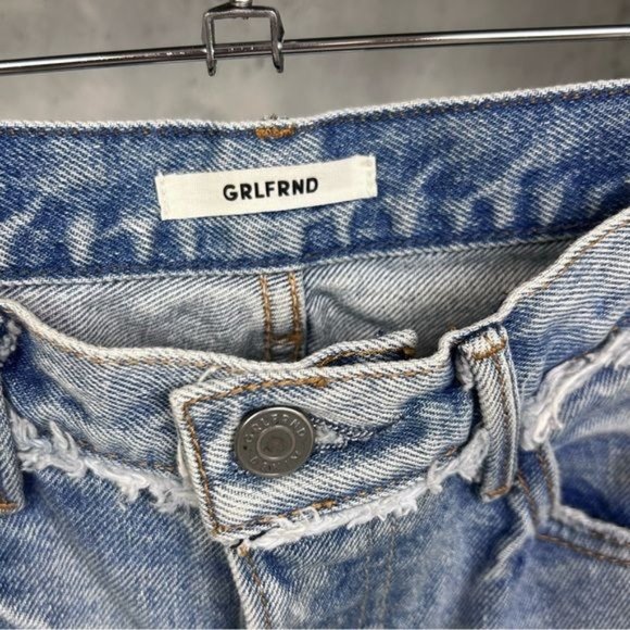 GRLFRND | Karolina High-Rise Light Wash Distressed Jeans in ‘Part Time Love’ - Picture 7 of 14